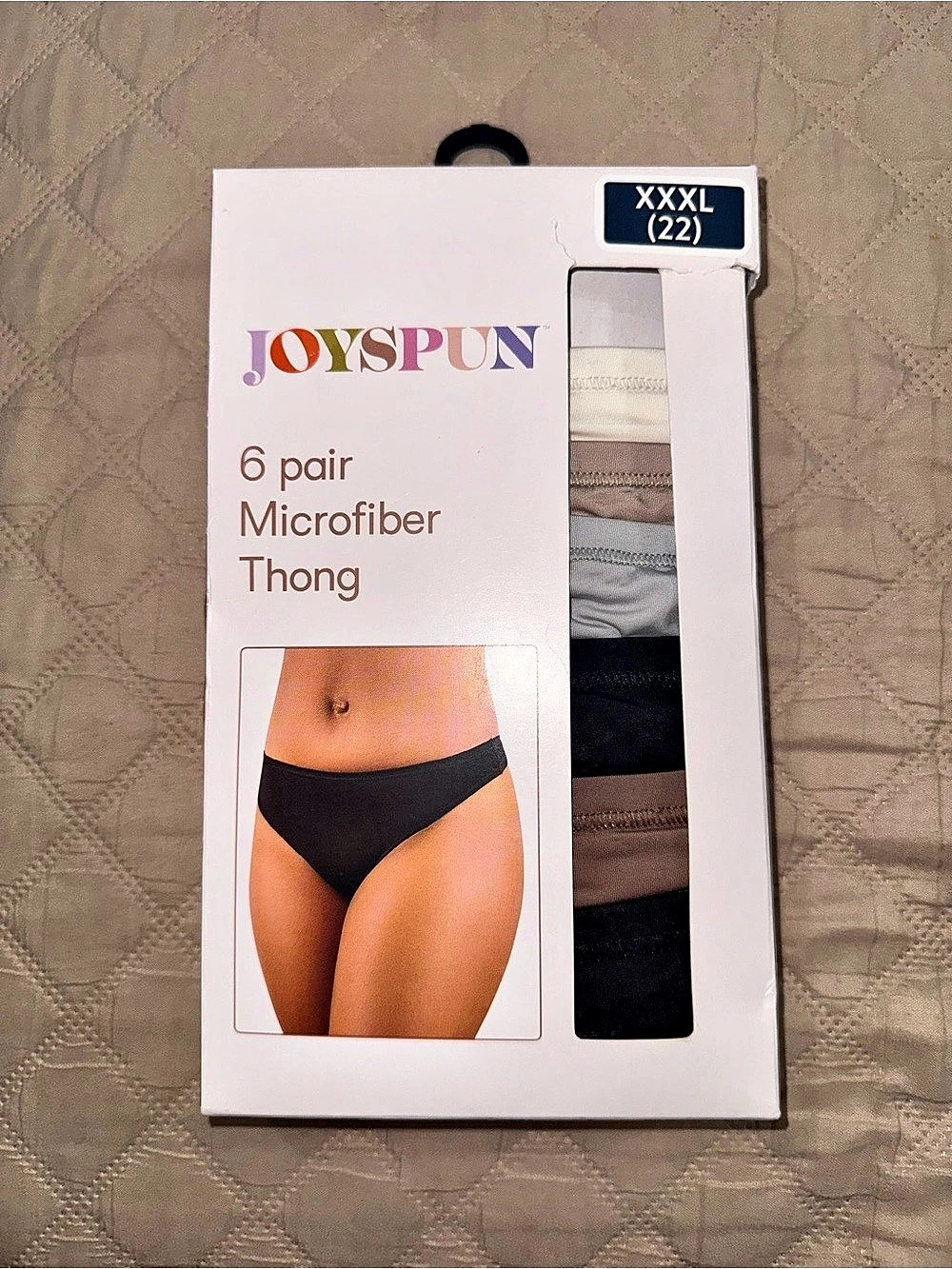 Joyspun Women’s Microfiber Thong Panties 6-Pack Size 3XL New
